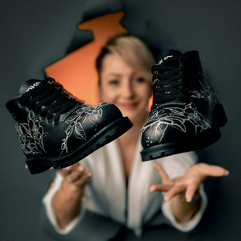 Botki w kwiaty Gardenii