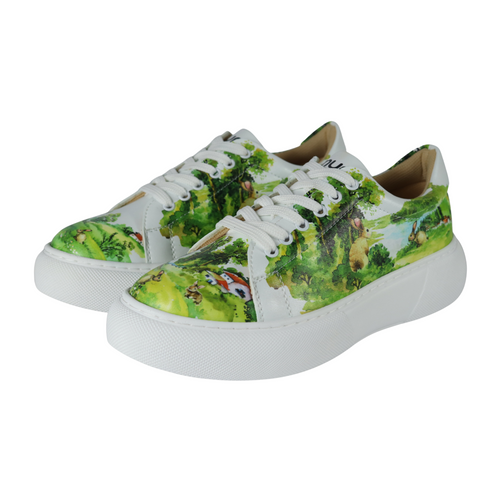 Sneakersy na platformie z Królikami, Króliki i przyroda