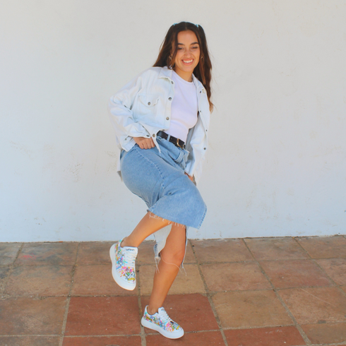 Sneakersy na platformie Peace and Love, Pokój i Miłość