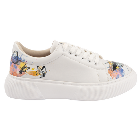 Sneakersy na platformie - Motyle, Ćmy na Akwarelach