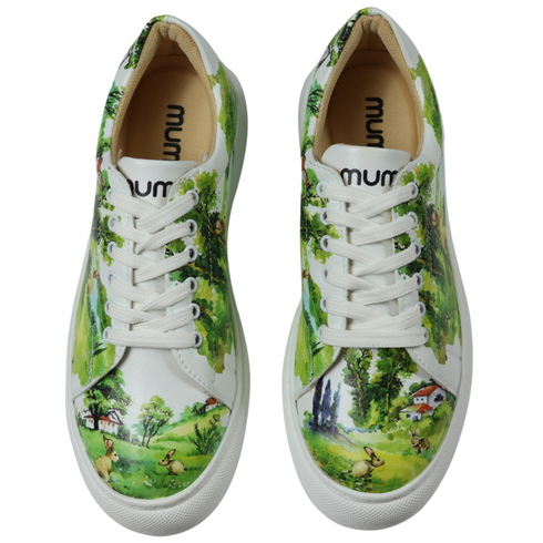 Sneakersy na platformie z Królikami, Króliki i przyroda