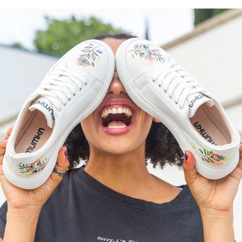 Sneakersy na platformie - Kwiaty na Akwarelach