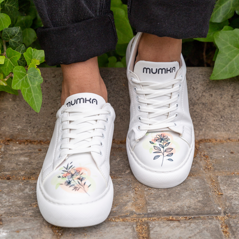 Sneakersy na platformie - Kwiaty na Akwarelach