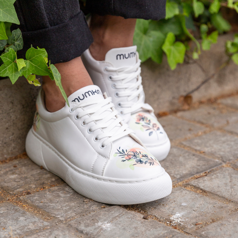 Sneakersy na platformie - Kwiaty na Akwarelach