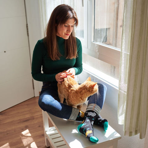 Skarpetki w Koty seledynowe