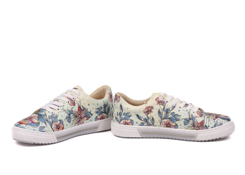 Sneakersy na niskiej platformie - Kwiaty w Zieleni