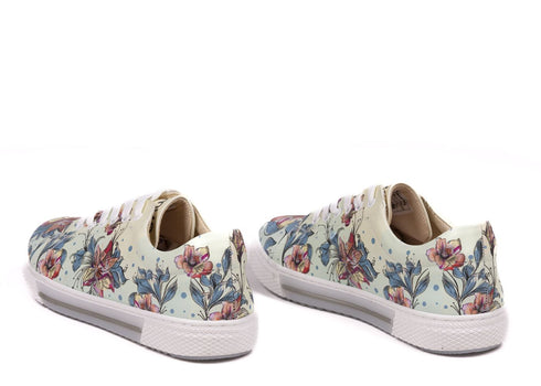 Sneakersy na niskiej platformie - Kwiaty w Zieleni