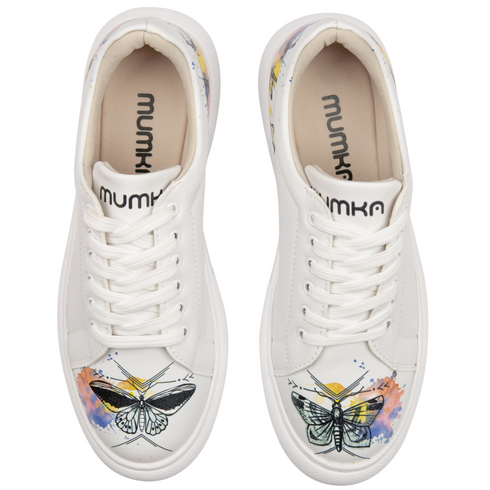 Sneakersy na platformie - Motyle, Ćmy na Akwarelach