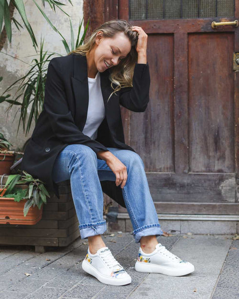 Sneakersy na platformie - Motyle, Ćmy na Akwarelach