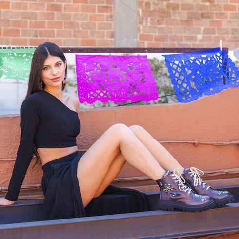 Brązowe Trapery Frida Kahlo