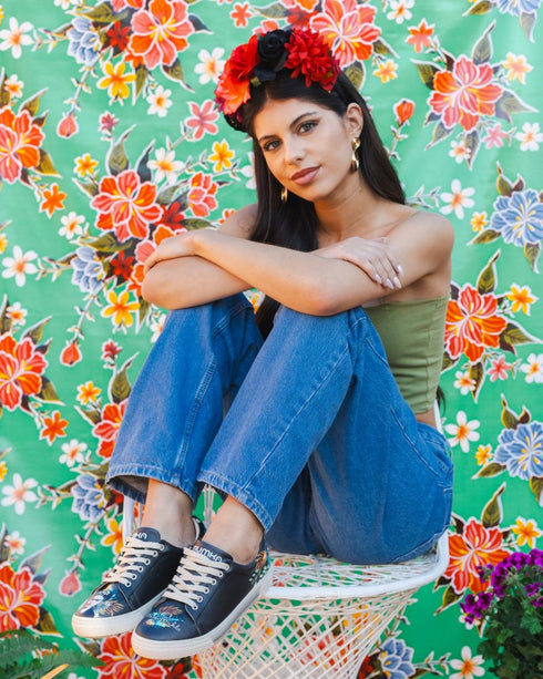 Czarne Sneakersy Frida Kahlo