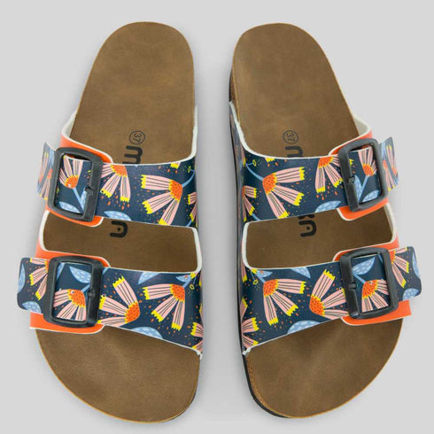 Klapki w Neonowe Kwiaty wyprofilowane