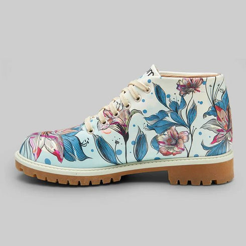 Botki w Kwiaty w zieleni