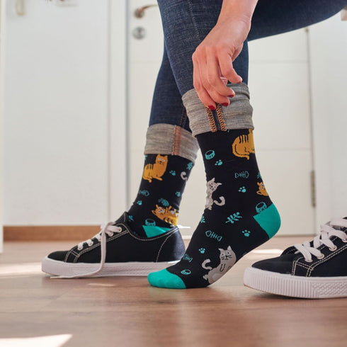 Skarpetki w Koty seledynowe