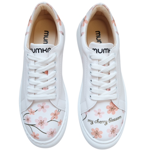 Sneakersy na platformie - Delikatne kwiaty wiśni - Mumka Shoes Polska
