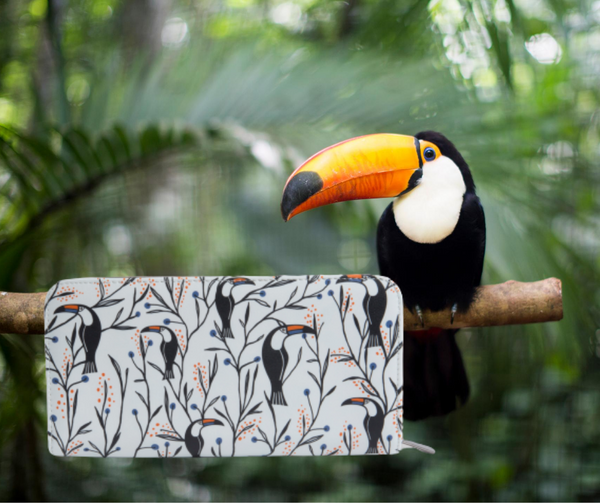 Duży portfel - Tropikalne ptaki